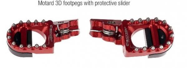 Poggiapiedi Motard 3D con slider di protezione HONDA