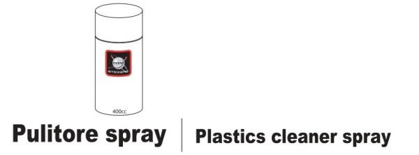 Plastics cleaner spray