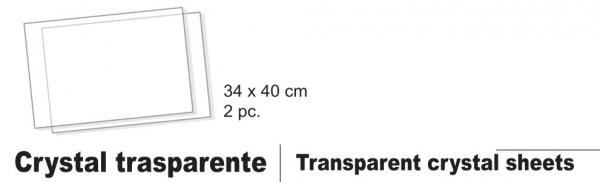 Trasparent crystal sheets 34 x40 2 pz